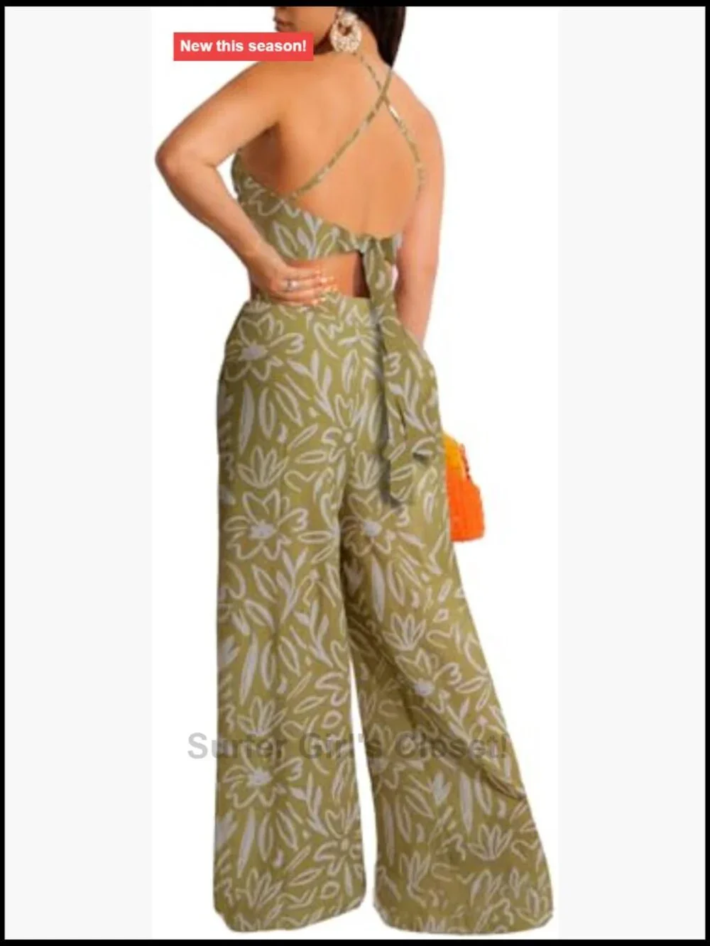 Sexy 2 Piece Outfit Bandage Top Straight Pants Swimsuit Cover Up Beach Vacation
